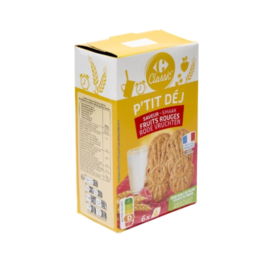 Biscuits petits déjeuners fruits rouges CARREFOUR