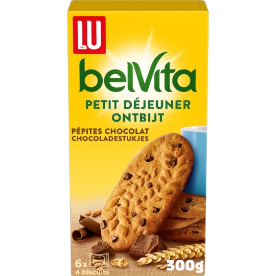 Biscuits petit déjeuner aux pépites de chocolat Original Belvita LU