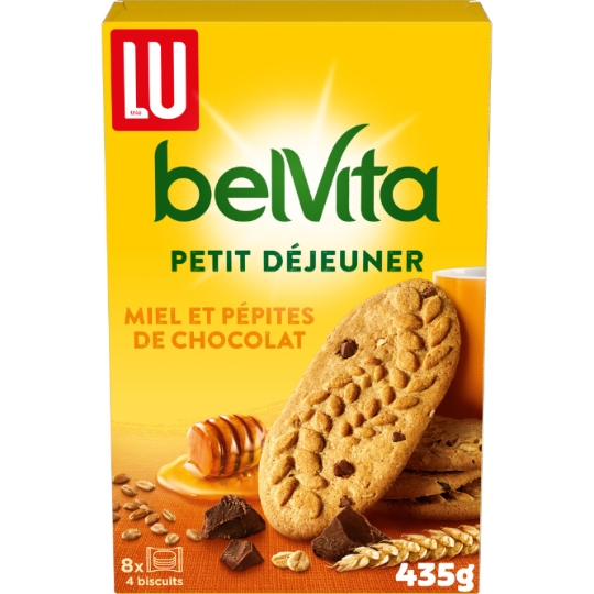 Biscuits petit déjeuner au miel et aux pépites de chocolat Original Belvita LU