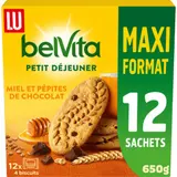 Biscuits petit déjeuner au miel et aux pépites de chocolat Original Belvita LU