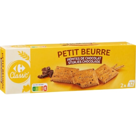 Biscuits Petit Beurre pépites chocolat CARREFOUR CLASSIC'