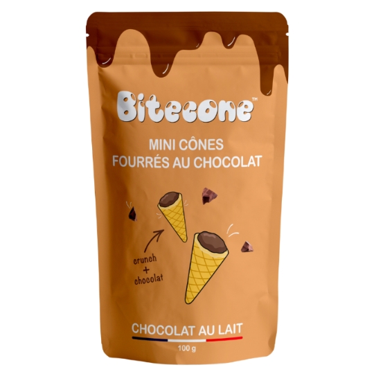 Mini Cônes Fourrés au Chocolat au Lait BITECONE