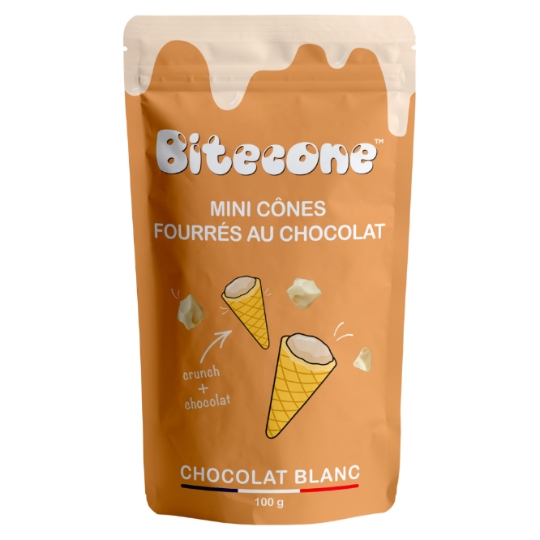 Mini Cônes Fourrés au Chocolat Blanc BITECONE