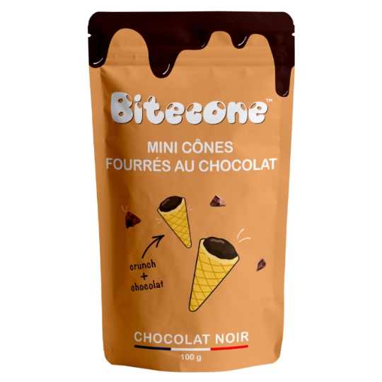 Mini Cônes Fourrés au Chocolat Noir BITECONE