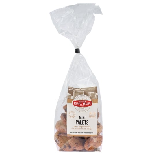 Biscuit Mini Palets aux pépites de chocolat noir beige ERIC BUR