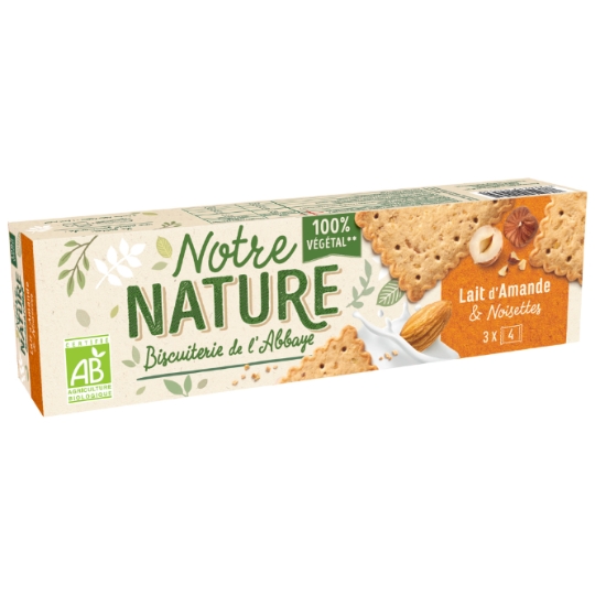 110G SABLE BIO AMANDE NOISETTE Biscuit SABLES LAIT D’AMANDE & NOISETTES BIO