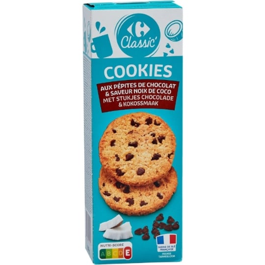 Cookies chocolat noix de coco CARREFOUR CLASSIC'