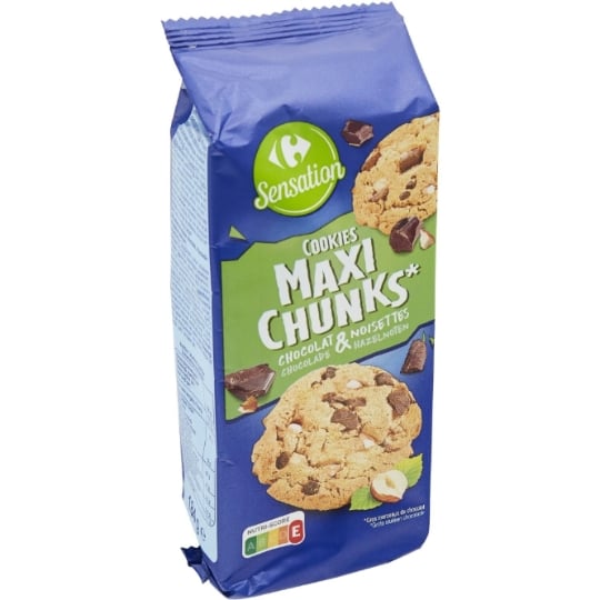 Cookies maxi Chunks chocolat/noisettes CARREFOUR SENSATION