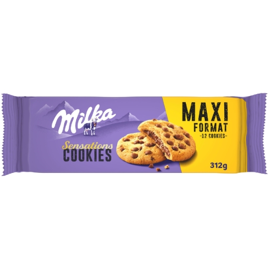 Cookies au chocolat fondant et aux pépites de chocolat Choco Sensations MILKA