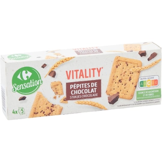 Biscuits  aux céréales et aux pépites de chocolat CARREFOUR SENSATION