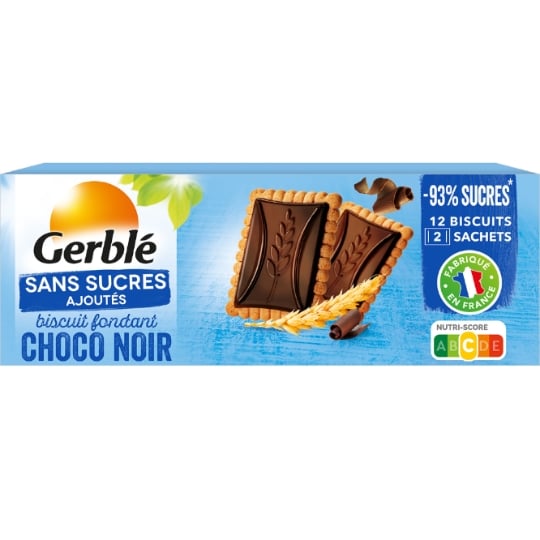 Biscuit fondant chocolat noir sans sucres ajoutés GERBLE