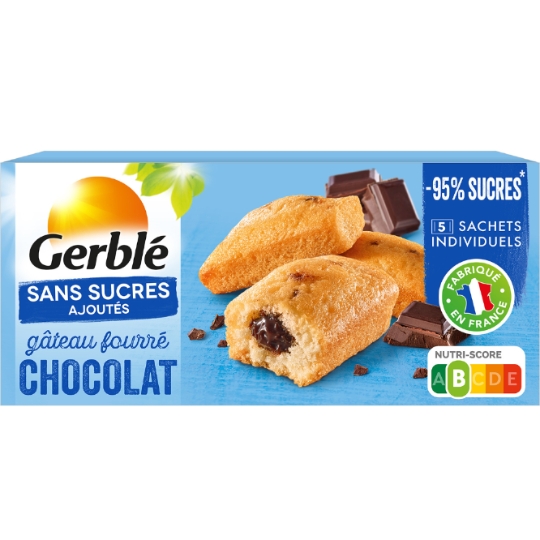 Gâteau fourré chocolat sans sucres ajoutés GERBLE
