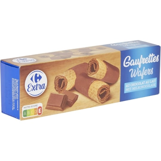 Gaufrettes chocolat au lait CARREFOUR EXTRA