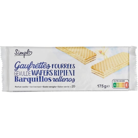 Gaufrettes fourrées parfum vanille SIMPL