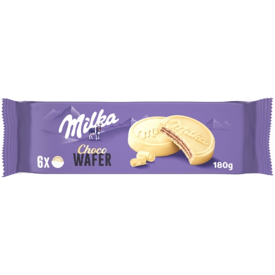 Biscuits gaufrettes enrobés au chocolat blanc Choco Wafer MILKA