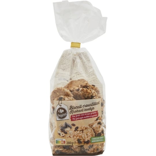 Biscuits aux fruits secs et graines CARREFOUR ORIGINAL