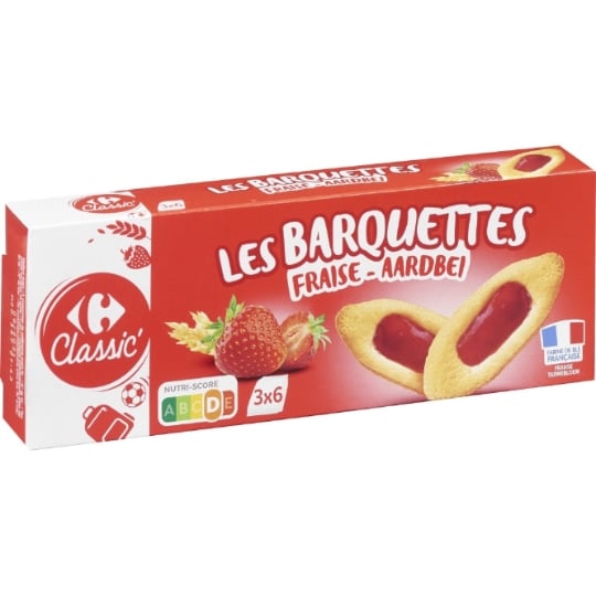 Biscuits barquette à la fraise CARREFOUR CLASSIC'