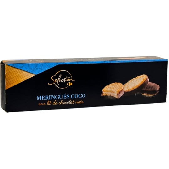 Biscuits Meringués Coco et Chocolat Noir CARREFOUR SELECTION