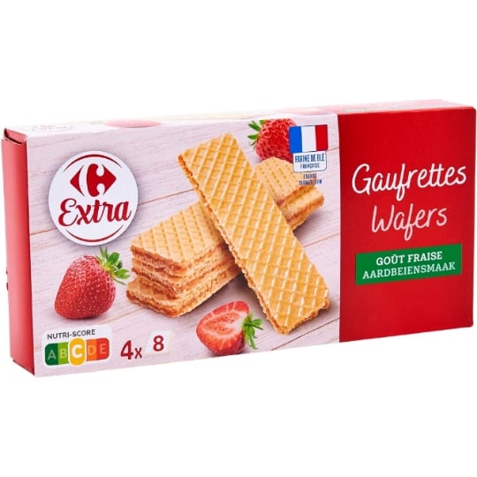 Biscuits Gaufrettes Fraise CARREFOUR EXTRA