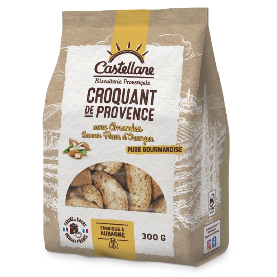 Biscuits Croquant de Provence aux Amandes Saveur Fleur d'Oranger BISCUITERIE CASTELLANE