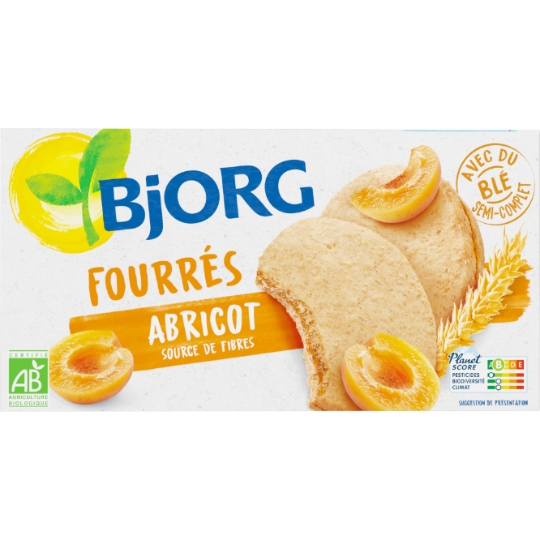 Biscuits bio Fourrés  Abricot  BJORG