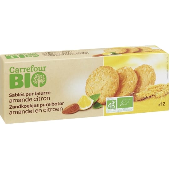 Biscuits  sablés amande citron Bio CARREFOUR BIO