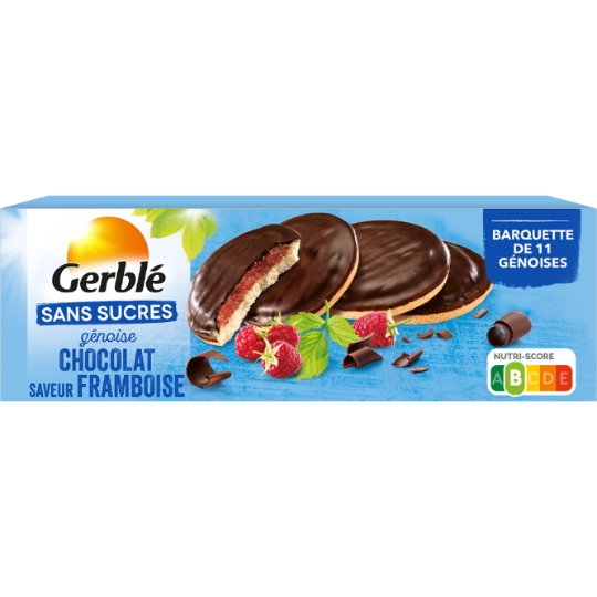 Biscuit génoise chocolat framboise Sans Sucres GERBLE