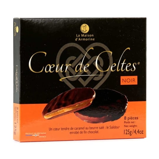 Coeur De Celtes Noir - Chocolat Noir Et Coeur Caramel Salidou - Boîte De 125g LA MAISON D'ARMORINE