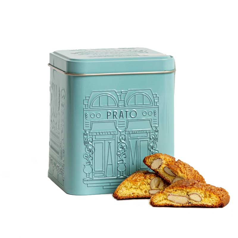 Biscuits De Prato Aux Amandes En Boîte Métal Tosca Bleue 200 Gr ANTONIO MATTEI