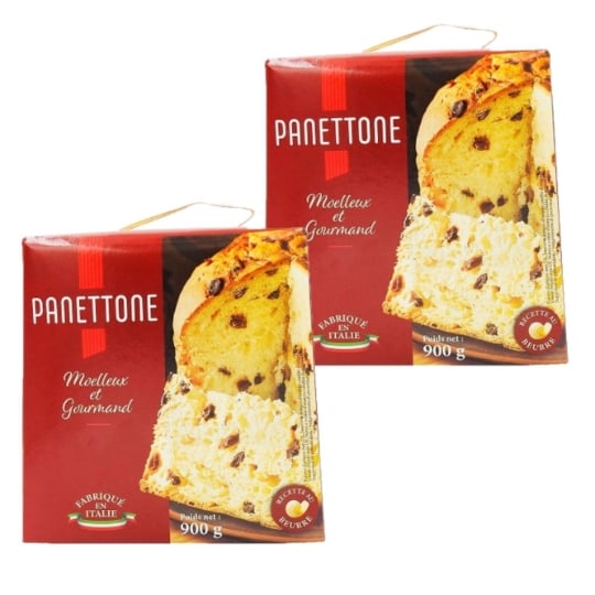 Lot 2x Panettone Pur Beurre - Italie - Boîte 900g PANETTONE