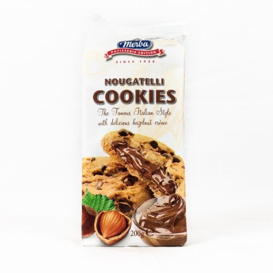 Cookies Pépite Chocolat Fourrage Noisette - Merba Nougatelli - Paquet 200g MERBA NOUGATELLI
