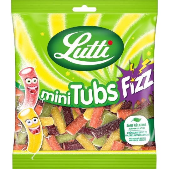 Bonbons mini-tubs fizz piquants aux fruits LUTTI