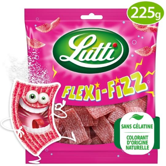 Bonbons flexi-fizz piquants à la fraise LUTTI
