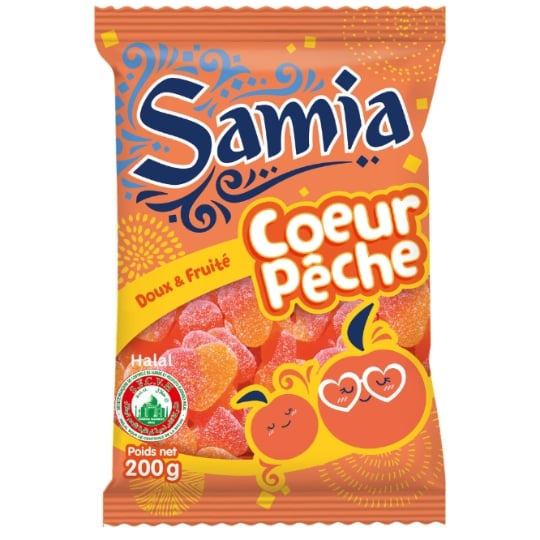 Bonbons Cœur Pêche Halal SAMIA
