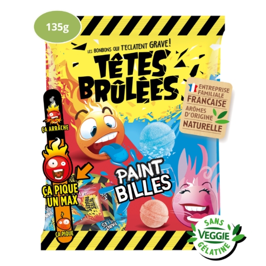Bonbons framboise/fraise TETES BRULEES
