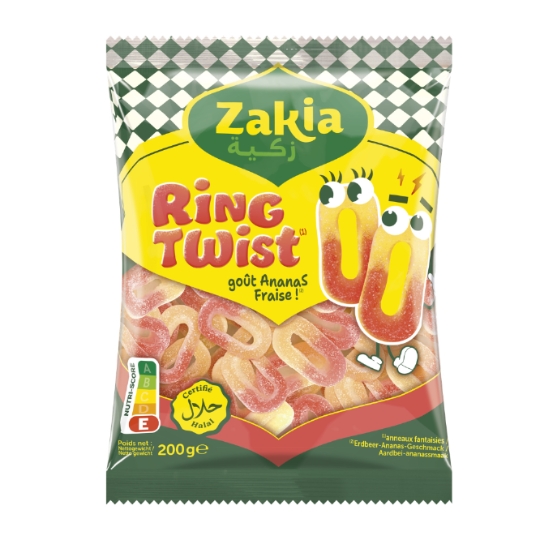 Bonbons Ring Twist Ananas Fraise Halal ZAKIA