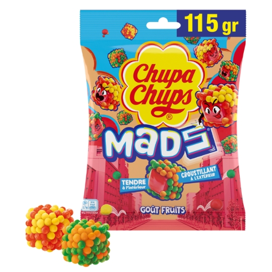 Bonbon tendre à l'intérieur Croustillant à l'extérieur Goût Fruits CHUPA CHUPS