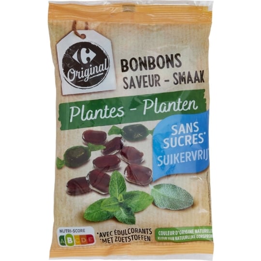 Bonbons saveur plantes sans sucres CARREFOUR ORIGINAL