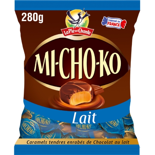 Bonbons michoko chocolat au lait et caramel LA PIE QUI CHANTE
