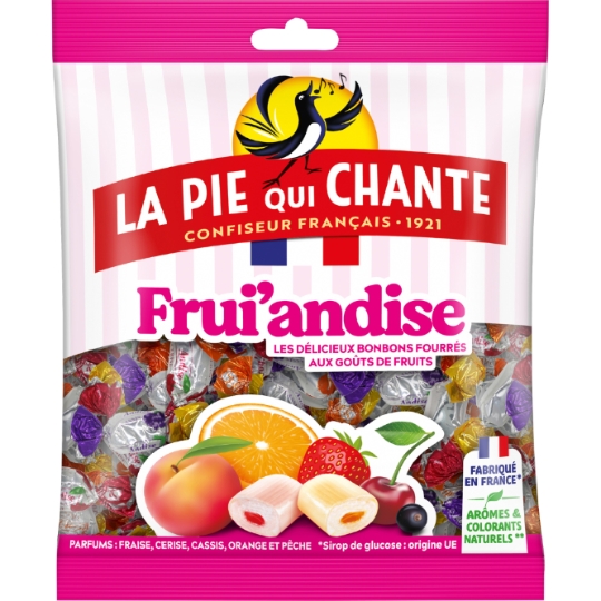 Bonbons assortiment frui'andise aux fruits LA PIE QUI CHANTE