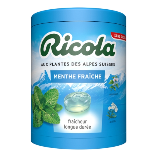 Bonbon Aux Plantes des Alpes Suisses Menthe fraîche sans sucres 1 RICOLA
