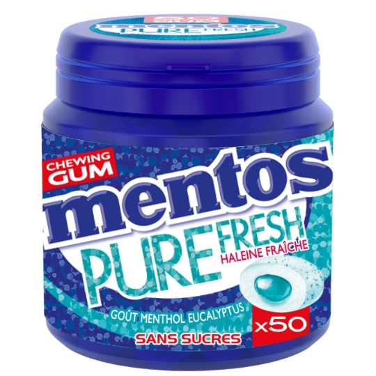 Chewing-Gum Pure Fresh Menthol Eucalyptus Sans Sucres MENTOS