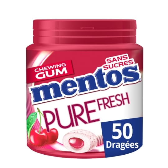 Chewing-gum Pure Fresh Cerise sans sucres MENTOS