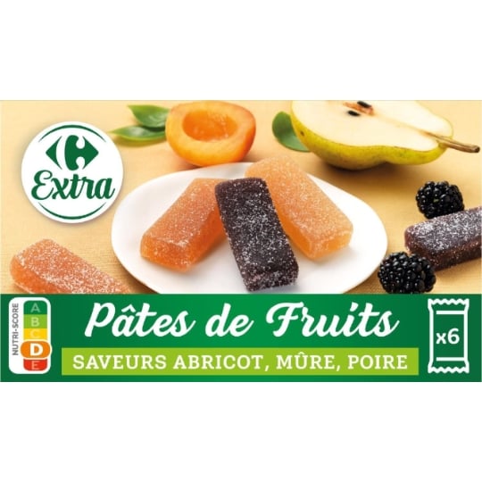 Pâtes De Fruits Abricot Mûre Poire CARREFOUR EXTRA