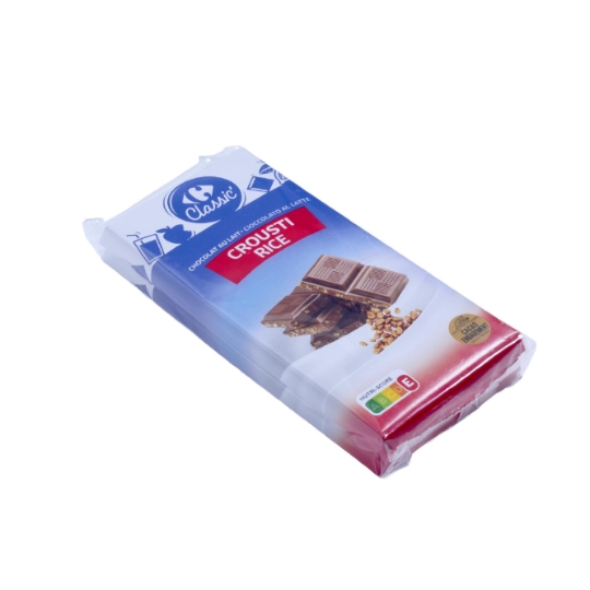 Tablette de Chocolat Lait Crousti Rice CARREFOUR CLASSIC'