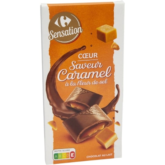Tablette de Chocolat Lait Caramel Fleur De Sel CARREFOUR SENSATION