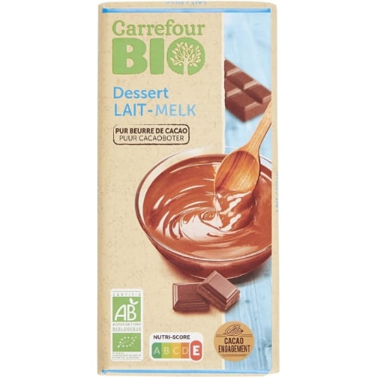 Tablette de Chocolat Lait Dessert Bio CARREFOUR BIO