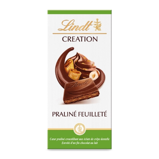 Tablette de Chocolat Lait Création Praliné Feuilleté LINDT