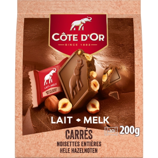 Carrés de Chocolat Lait Noisettes COTE D'OR