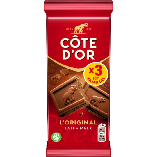 Tablette de Chocolat Lait L'original COTE D'OR